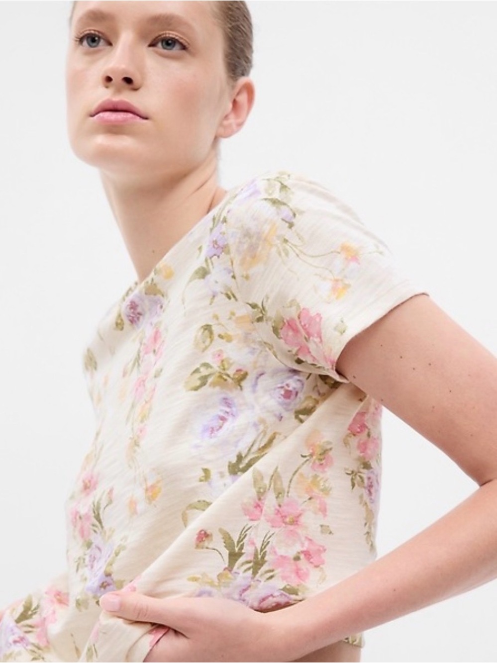 Gap × LoveShackFancy Floral Shrunken T-Shirt